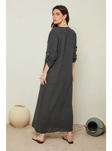 Le Monde du Lin Leinen-Kleid in Anthrazit