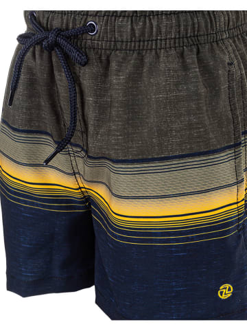 Zigzag Badeshorts "Sunset" in Anthrazit/ Schwarz/ Gelb