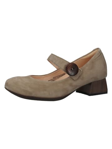 Think! Leder-Spangenpumps in Beige