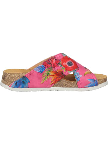 Think! Leren slippers "Koak" roze/meerkleurig