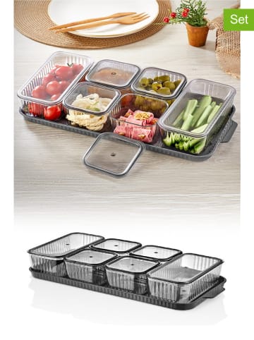 Violeta Home 13er-Set Vorratsdosen in Anthrazit