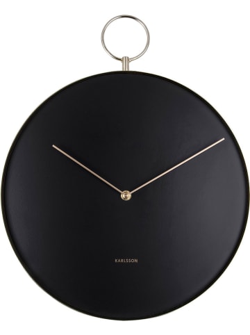 Present Time Zegar Å›cienny "Hook" w kolorze czarnym - Ã˜ 34 cm