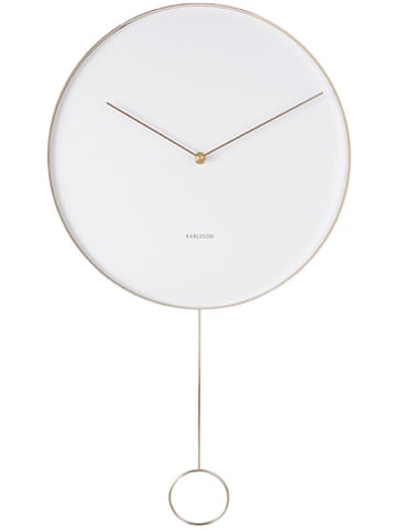 Present Time Wanduhr "Pendulum" in WeiÃŸ - Ã˜ 34 cm
