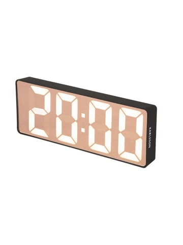 Present Time Wecker "Copper Mirror" in Schwarz - (B)16 x (H)6 x (T)2,6 cm