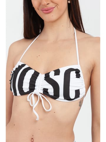 Moschino Biustonosz bikini w kolorze biało-czarnym