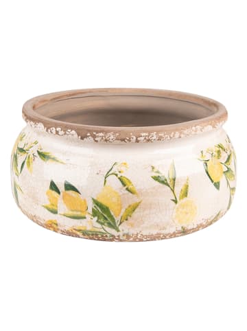 Clayre & Eef Bloempot geel - (H)9 cm - Ø 20 cm