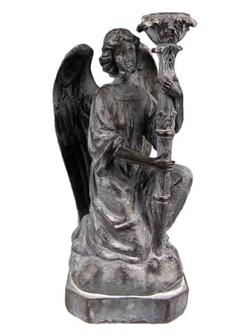 Clayre & Eef Kerzenständer "Engel" in Grau - (H)29 cm