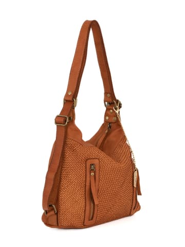 Anna Morellini Leder-Schultertasche in Braun - (B)35 x (H)31 x (T)16 cm