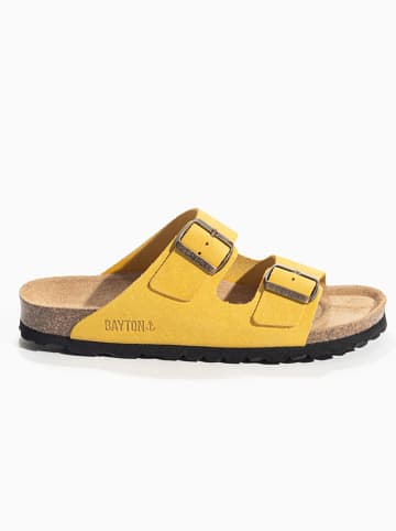 BAYTON Leren slippers "Tracy" geel