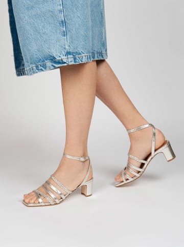 Anaki Skórzane sandały "Adela" w kolorze srebrnym