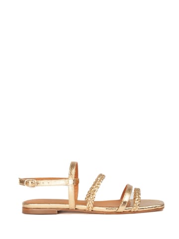 Anaki Leren sandalen "Antonia" goudkleurig
