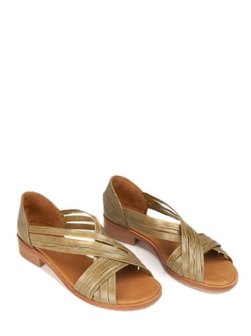 Anaki Leder-Sandalen "Aurore" in Khaki