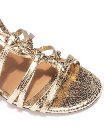 Anaki Skórzane sandały "Camille" w kolorze złotym