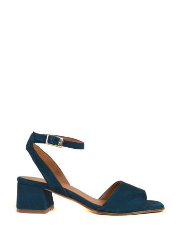 Anaki Skórzane sandały "Giulia" w kolorze niebieskim