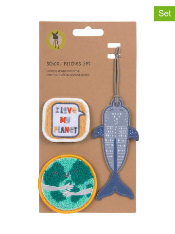 Lässig 3er-Set: Patches "Planet" in Grün/ Blau/ Orange
