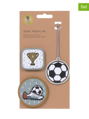 Lässig 3er-Set: Patches "Football" in Weiß/ Schwarz/ Blau
