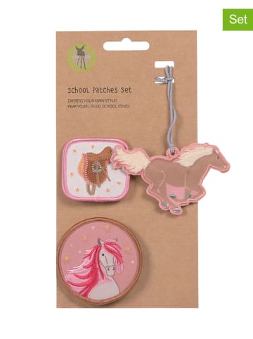 Lässig 3er-Set: Patches "Horse" in Rosa/ Hellbraun