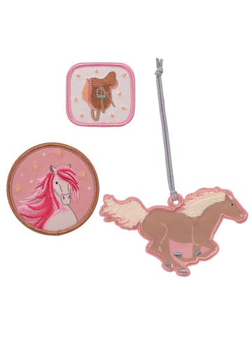 Lässig 3-delige set: patches "Horse" lichtroze/lichtbruin