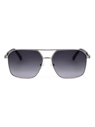 Guess Męskie okulary przeciwsłoneczne w kolorze srebrno-czarnym