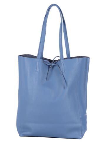 Zwillingsherz Skórzany shopper bag w kolorze niebieskim