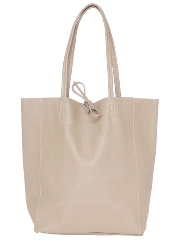 Zwillingsherz Skórzany shopper bag w kolorze beżowym - 40 x 45 x 15 cm