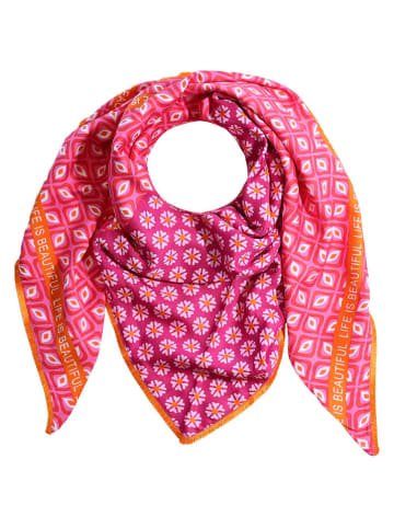 Zwillingsherz Sjaal "Juna" roze/oranje - (L)210 x (B) 95 cm