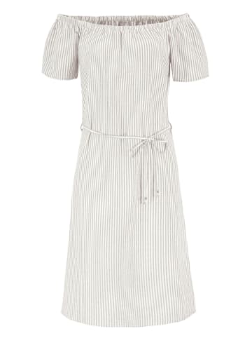 Stitch & Soul Kleid in Beige/ Weiß