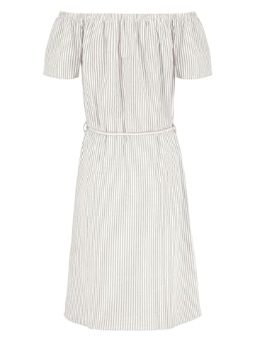 Stitch & Soul Kleid in Beige/ Weiß