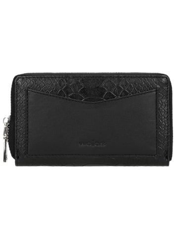 Wojas Leder-Geldbörse in Schwarz - (B)15 x (H)9 x (T)2 cm