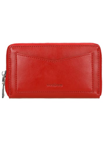 Wojas Leder-Geldbörse in Rot - (B)15 x (H)9 x (T)2 cm