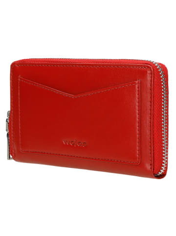 Wojas Leder-Geldbörse in Rot - (B)15 x (H)9 x (T)2 cm