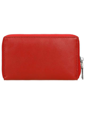 Wojas Leder-Geldbörse in Rot - (B)15 x (H)9 x (T)2 cm