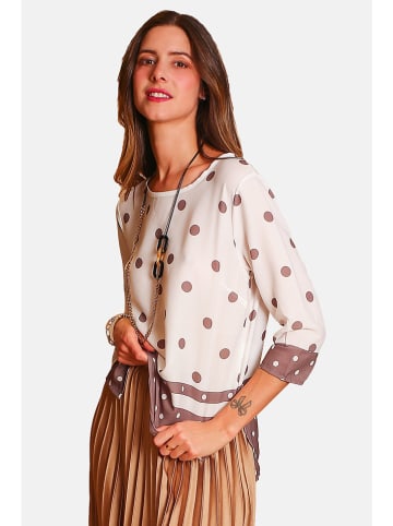 William de Faye Bluse in Creme/ Hellbraun