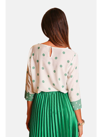 William de Faye Bluse in Creme/ Grün