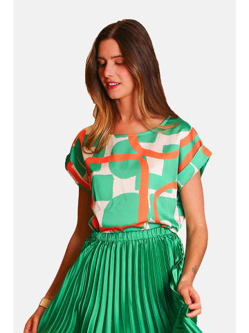 William de Faye Bluse in Grün/ Orange