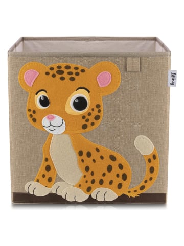 Lifeney Pudełko "Leopard" w kolorze beżowo-pomarańczowym - 33 x 33 x 33 cm