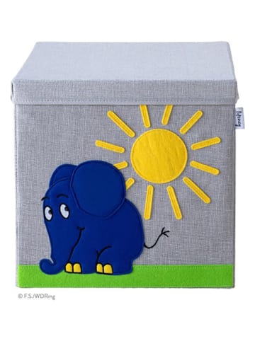 Fackelmann Pudełko "Elephant Sun" w kolorze szaro-niebieskim - 33 x 33 x 33 cm