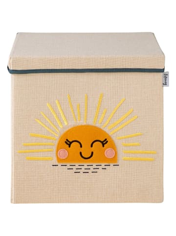 Fackelmann Aufbewahrungsbox "Sonne" in Beige/ Gelb - (B)33 x (H)33 x (T)33 cm