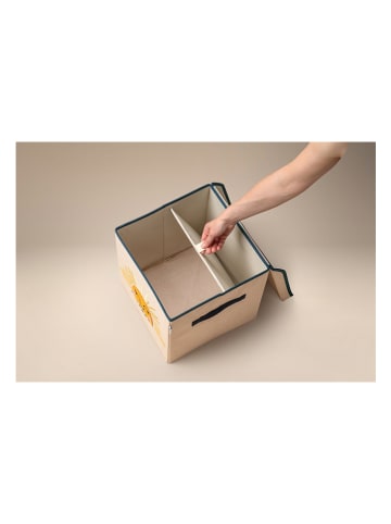 Fackelmann Aufbewahrungsbox "Sonne" in Beige/ Gelb - (B)33 x (H)33 x (T)33 cm