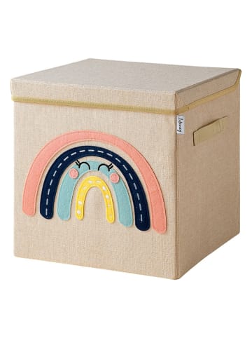 Fackelmann Opbergbox "Regenboog" beige/meerkleurig - (B)33 x (H)33 x (D)33 cm