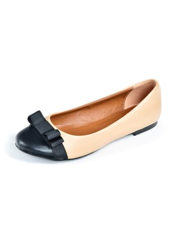 Gerois Ballerinas in Beige/ Schwarz