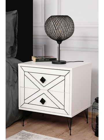 Scandinavia Concept Nachttisch "Luna" in Weiß - (B)50 x (H)55 x (T)40 cm