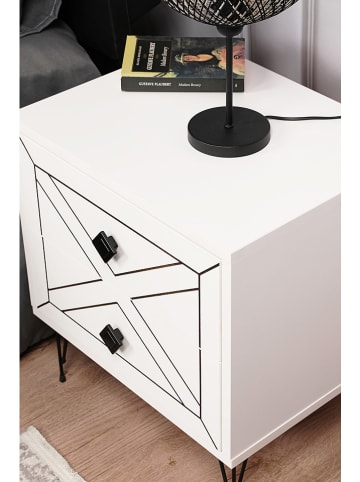 Scandinavia Concept Nachttisch "Luna" in Weiß - (B)50 x (H)55 x (T)40 cm