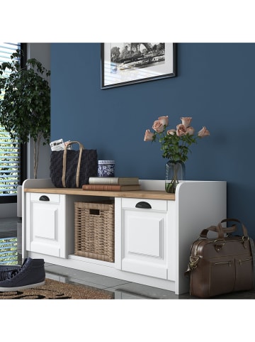 Scandinavia Concept Schoenenkast "P2-1808" wit/walnootkleurig - (B)120 x (H)45 x (D)40 cm