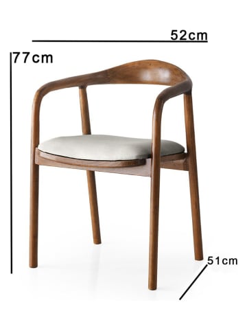 Scandinavia Concept Krzesło "Pa" w kolorze brązowo-szarym - 52 x 77 x 51 cm