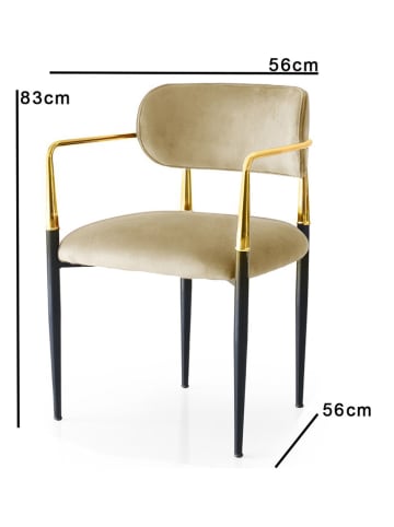 Scandinavia Concept Krzesła (2 szt.) "Jn" w kolorze beżowym - 56 x 83 x 56 cm