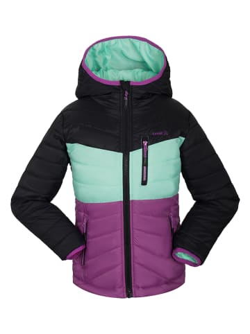 Kamik Dunne all-season doorgestikte jas "Harley" zwart/turquoise/paars