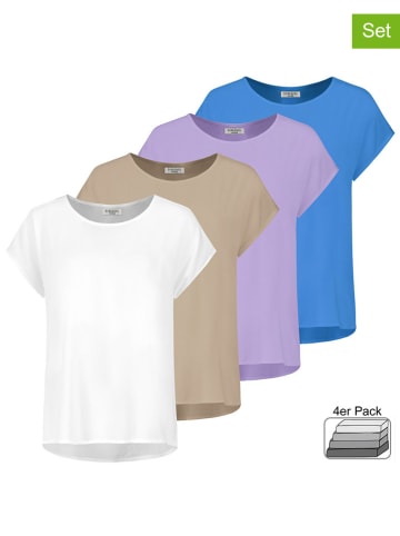 Sublevel 4-delige set: shirts wit/beige/lila