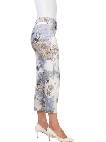 Heine Chinobroek wit/lichtblauw