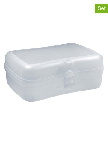 koziol 2-delige set: lunchboxen "Basic" transparant - (L)9,6 x (B)7 x (H)5,2 cm